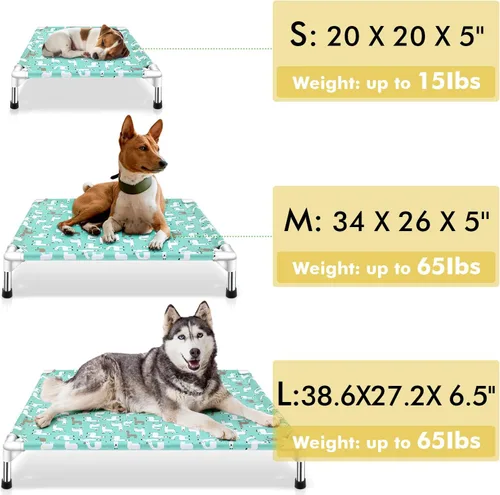 Miniatura 6 de Cama elevada para perros pequeños, uso en interiores y exteriores para mascotas pequeñas