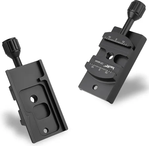 Miniatura 2 de Haoge CP-MA90 Adaptador de abrazadera QR de placa de liberación rápida para cabezal de video líquido Manfrotto para trípode seleccionado a