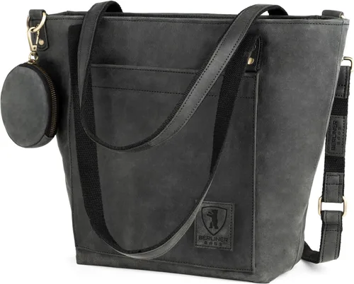 Miniatura 10 de BERLINER BAGS Bolso tote vintage de cuero genuino Verona, bolso de mano, comprador grande, bolsa de trabajo para mujer