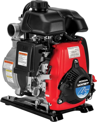 Honda WX15 Bomba de agua de uso general de 1.5 pulgadas a gas para drenaje de piscinas, jardines, barcos y más, capacidad de 74 galones por minuto,