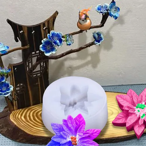 Miniatura 7 de Rolin Roly Molde de flor de resina, moldes de resina para plantas, molde de cristal epoxi 3D, moldes de flores de silicona epoxi para decoración