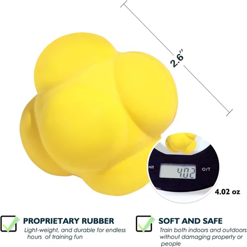 Miniatura 2 de GSE Games & Sports Expert Pelotas de reacción deportiva, pelota de reactividad para entrenamiento de campo, entrenador de agilidad para béisbol