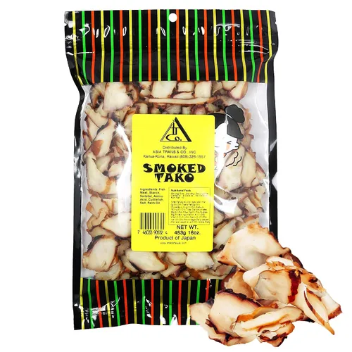 Tako de sepia ahumada y seca Asia Trans | Cecina de mariscos hawaianos | Bocadillo bajo en grasa y bajo en calorías