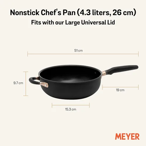 Miniatura 6 de Meyer Accent Series Sartén del chef antiadherente con anodizado duradero y mango auxiliar de 4.5 cuartos de galón