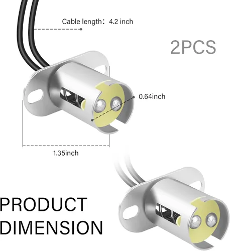 Miniatura 2 de IHOTDER BA15D - 2 enchufes para bombilla de automóvil, adaptador de enchufe de bombilla de coche con 2 conectores de cable, soporte multiusos