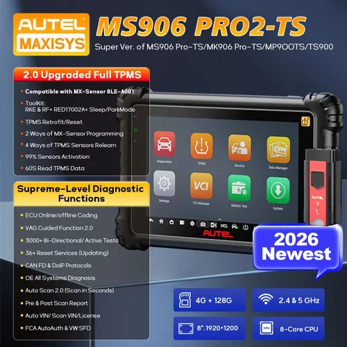 Miniatura 2 de Autel MaxiSys MS906 Pro2 TS Escáner TPMS completo Funcionalidad 2.0 Hasta MS906 PRO TS MK906 PRO-TS MP900TS MS906PRO MS906MAX Nivel OEM Todos