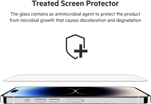 Miniatura 5 de Belkin UltraGlass - Protector de pantalla para iPhone 14 Pro Max, fácil aplicación con bandeja guía de instalación, protector de pantalla de vidrio