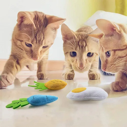 Miniatura 7 de AWOOF Juguetes de hierba gatera para gatos de interior, paquete de 6 juguetes masticables para gatos, juguete interactivo de felpa para gatitos