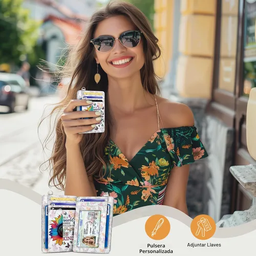 Miniatura 2 de Yonlevres Cartera delgada para tarjetas de crédito, cartera RFID para mujer, bolsillo frontal, soporte para tarjetas pequeñas, estuche para tarjetas