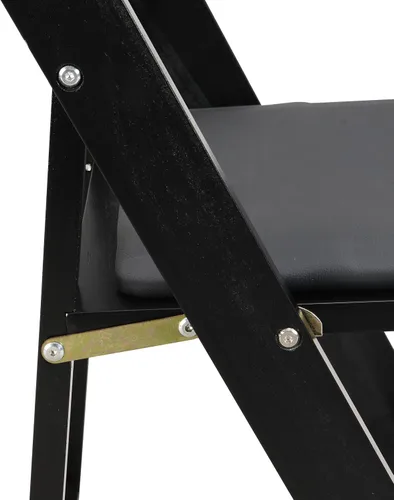 Miniatura 5 de Ball & Cast Silla plegable tapizada, paquete de 4, marco de madera maciza, altura del asiento de 16.9 pulgadas, respaldo y cojín de diseño