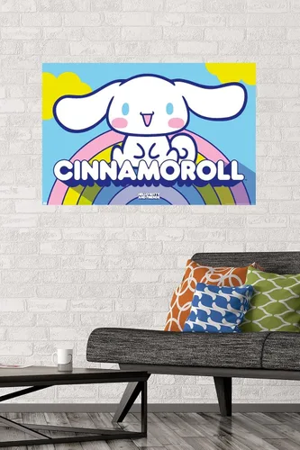 Miniatura 2 de Hello Kitty and Friends: 22 Over The Rainbow - Póster de pared de Cinnamoroll, 34 pulgadas de largo x 22.4 pulgadas de ancho, versión sin marco