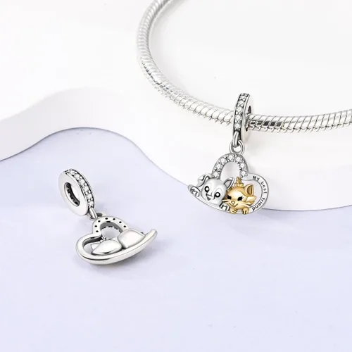 Miniatura 3 de MULA Dijes de plata de ley 925 para pulseras y collares, colgantes colgantes de joyería para mujer