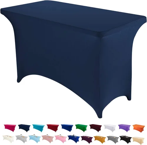 Miniatura 62 de Peomeise - Funda de mesa de elastano de 4 pies, mantel rectangular elástico de elastano (verde manzana, 4 pies)