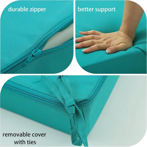 Miniatura 8 de Cojines de exterior para muebles de patio, cojín de asiento y respaldo al aire libre, cojines impermeables de repuesto para asiento profundo