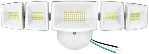 Luz de inundación LED para exteriores de 120 W, luces de seguridad exteriores de 5 cabezales, 6500 K súper brillante, resistente al agua, IP65,