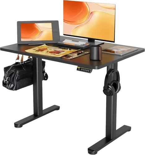 Miniatura 22 de Claiks Escritorio Eléctrico de Pie, Escritorio Ajustable de Altura para Pararse, Escritorio de Oficina en Casa de 48x24 Pulgadas con Tablero