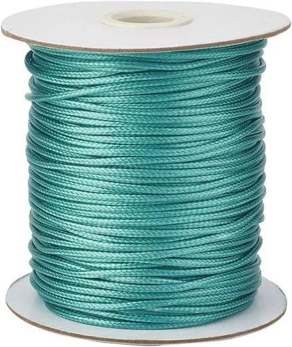 Miniatura 80 de Cheriswelry 90 yardas/rollo de 0.079 pulgadas, cordón encerado negro de poliéster coreano, joyería de cuentas, hilos para manualidades, cuerda