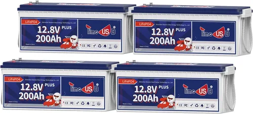 Miniatura 9 de Timeusb LiFePO4 Batería de 12 V 200 Ah Plus, batería de ciclo profundo con potencia de salida máxima de 2560 W, batería de litio integrada de 200 A
