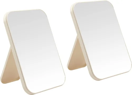 Miniatura 7 de Espejo de maquillaje de escritorio de 2 piezas, espejo de princesa portátil de 8 pulgadas, escritorio de mesa para colgar en la pared, espejo