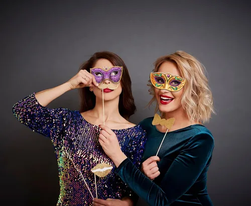 Miniatura 3 de On-Airstore Máscaras faciales de papel para carnaval de Mardi Gras para mujeres y niñas, disfraz de mascarada, accesorios de recuerdo de fiesta