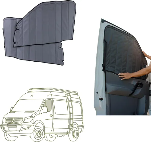 Miniatura 20 de VanEssential Cubierta Magnética Aislante para Ventana de Oscurecimiento Total Diseñada para Puerta Corredera Mercedes-Benz NCV3 y VS30 con Marco