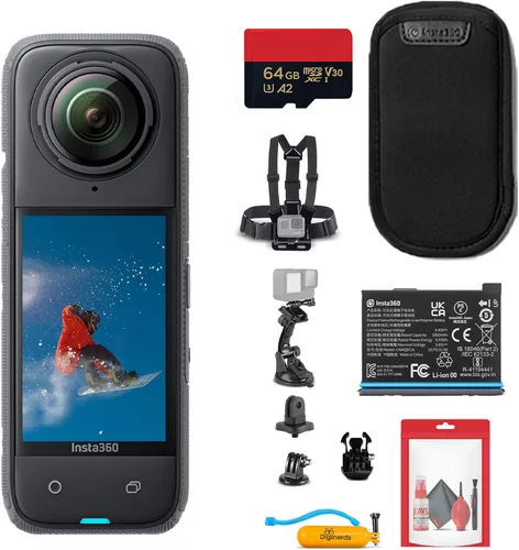 Insta360 Cámara de acción X4 impermeable 8K 360 con sensor de 48 MP, video 5.7K 360, edición AI para creadores de contenido, viajes, exteriores +