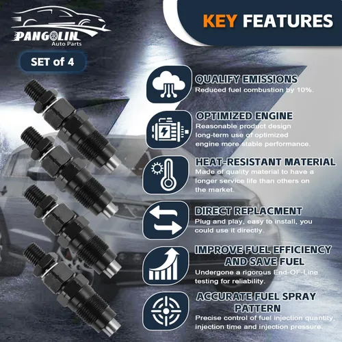 Miniatura 7 de PANGOLIN Inyector de combustible diesel 1KZ-TE 4PCS para Toyota Hilux Surf Prado 1KZ-TE 3,0 L piezas del mercado de accesorios, reemplaza 093400-7040
