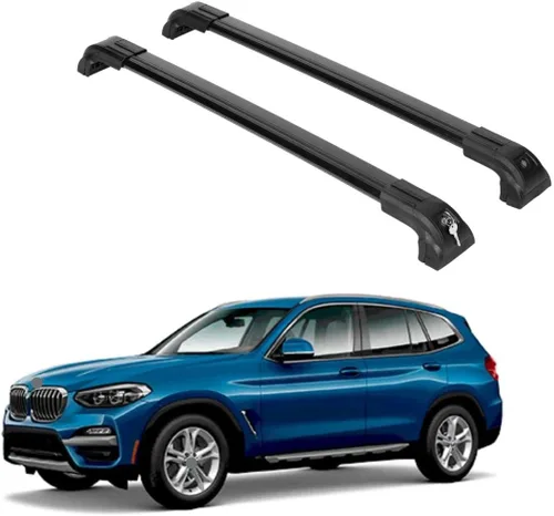 Miniatura 18 de ERKUL Barras transversales de techo para BMW X1 F48 2016-2022 Barras transversales de aluminio con cerradura antirrobo para el techo Compatible