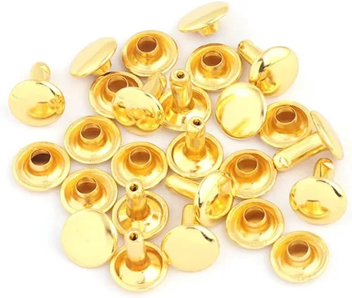 Miniatura 18 de Remaches tubulares de doble tapa arcoíris – Remache rápido redondo de botón de metal arcoíris de 0.354 in, remaches para bolsos, bolsos, zapatos