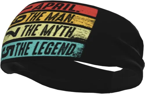 Miniatura 3 de April The Man The Myth The Legend 1975 Headband for Men Women Sports Sweatband for Fitness Exercise Moisture Wicking Running Yoga Hairbands