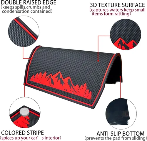 Miniatura 6 de Tapete para cubierta de salpicadero para Subaru Forester, accesorios 2019-2023 2024 Subaru Crosstrek Impreza 2018-2023, almohadilla interior Rojo