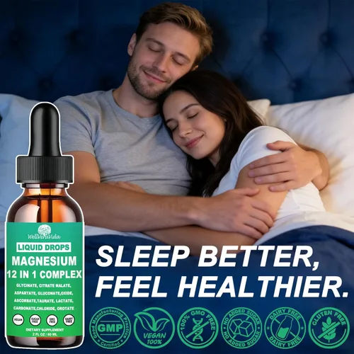 Miniatura 4 de Complejo de magnesio 700 mg, suplemento de magnesio 12 en 1 con citrato de glicinato, óxido de malato, taurato, aspartato, orotato, relajación