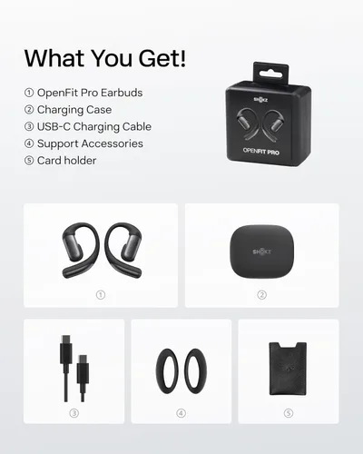 Miniatura 11 de SHOKZ OpenFit Pro - Auriculares inalámbricos de oreja abierta con reducción de ruido de oído abierto, optimizados para Dolby Atmos, graves