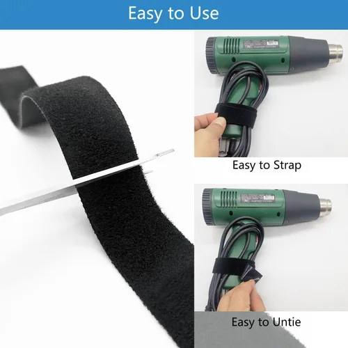 Miniatura 4 de Matenf Correas de gancho y bucle de doble cara, autosujetables, de 1/2 pulgada, cortadas a medida, resistentes, correas de cable de envoltura