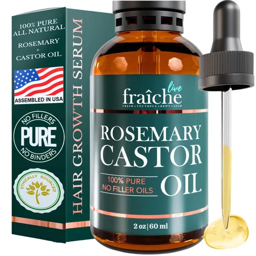 Miniatura 2 de Aceite de ricino de romero de 2 onzas + gel de peeling facial iluminador de oro de 24 quilates, cáscara de té verde, 4.23 onzas para eliminar