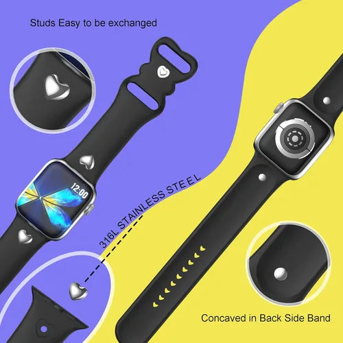 Miniatura 2 de Correa compatible con Apple Watch Series 9, 8, 7, 1.61 pulgadas, Series 6, 5, 4, SE de 1.575 pulgadas, Serie 3 de 1.496 pulgadas para mujer
