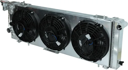 Miniatura 2 de Radiador de aluminio de 1 fila+ventilador de cubierta de 10 pulgadas+kit de relé de termostato compatible con J-eep Cherokee XJ/Comanche 1991-2001