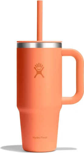 Miniatura 32 de Hydro Flask Vaso de Viaje con Asa, Tapa y Pajita - Acero Inoxidable Aislado en 24 Oz Aloe