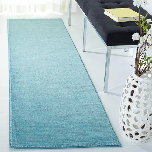 SAFAVIEH Vision Collection Alfombra Runner - 2'2" x 10', Aguamarina, Diseño Moderno Ombré, No Desprende Pelusa y Fácil de Limpiar, Ideal para
