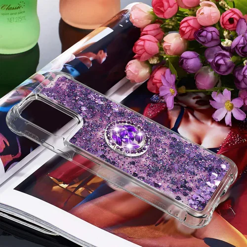Miniatura 7 de CCSmall Funda para Xiaomi Redmi Note 10 4G (no 5G)/Redmi Note 10S con Creatividad Clear Quicksand Glitter Flotante Flotante Suave w/Stand Bling