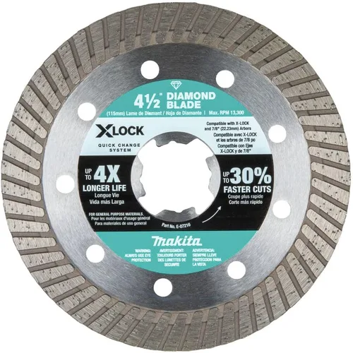 Miniatura 3 de Makita E-12647 X-Lock 4-1/2" Diamond Blade Paquete variado para corte de mampostería, 3/pc