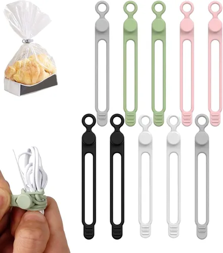 Miniatura 12 de Organizador de cables de silicona, bridas para cables, organizador de cables reutilizable, organizador de cables para agrupación y fijación