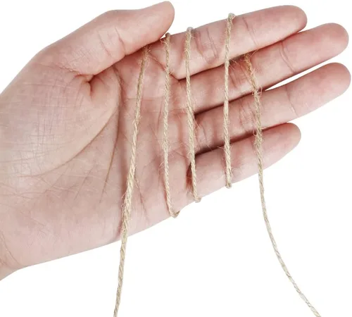 Miniatura 3 de Tenn Well Hilo de yute natural, 300 metros, cuerda de yute de 2 mm para manualidades y jardinería, hilo de yute marrón para envoltorios de regalo