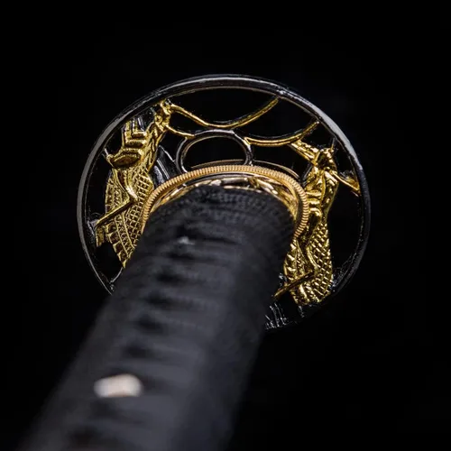 Miniatura 18 de Samurai Katana,1060 acero de alto carbono,Acero T10,Acero de Damasco,Aleación Tsuba,Mango de madera maciza