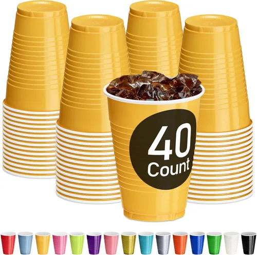 Miniatura 16 de DecorRack - Vasos desechables y reutilizables de 12 onzas para fiestas de cumpleaños, despedidas de soltera, campamentos, eventos en interiores y al