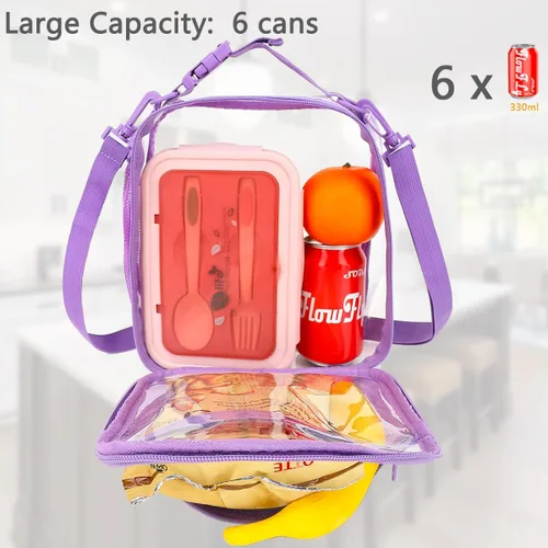 Miniatura 2 de FlowFly Lonchera para niños, bolsa suave aislada, mini hielera para el regreso a clases, kit de bolsa térmica para comidas para niñas, niños