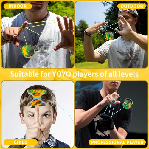 Miniatura 5 de Yoyo R8 Responsive Yoyo para principiantes, Yoyos profesionales no responsivos para adultos Pro Yoyos de trucos de metal con kit de rodamientos Yo