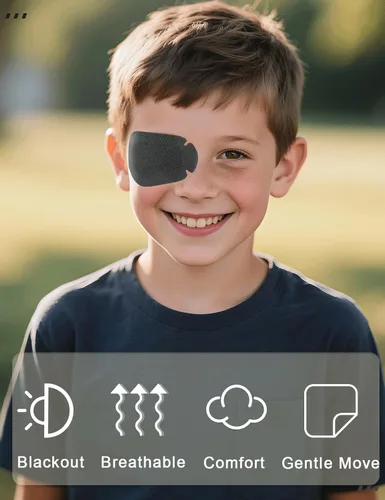 Miniatura 5 de 100 parches adhesivos para los ojos para niños, parche médico desechable transpirable para ambliopía ojo perezoso, vendajes adhesivos sin látex
