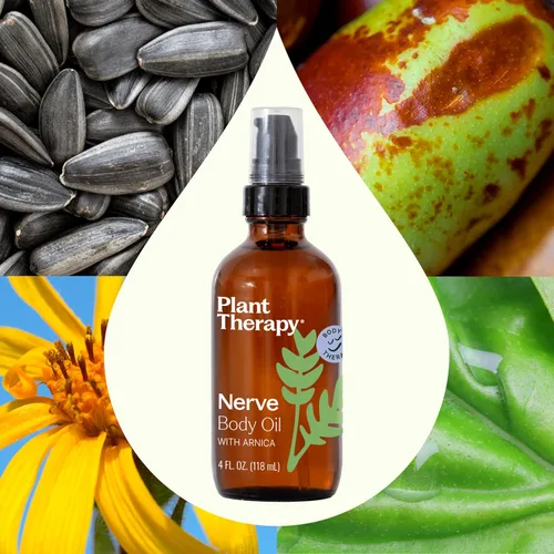 Miniatura 3 de Plant Therapy Aceite corporal para nervios con árnica de 4 onzas, cuidado corporal calmante o molestias nerviosas, hormigueo, piel sensible y piel