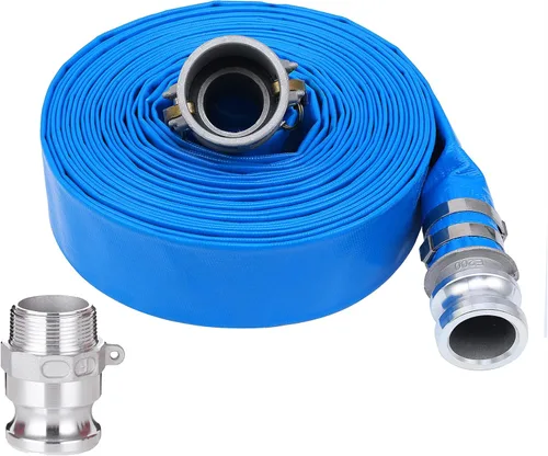 Miniatura 17 de Manguera de descarga plana de PVC de 1-1/2 pulgadas x 50 pies con accesorios de aluminio Camlock C y E, accesorio de bloqueo de leva tipo F